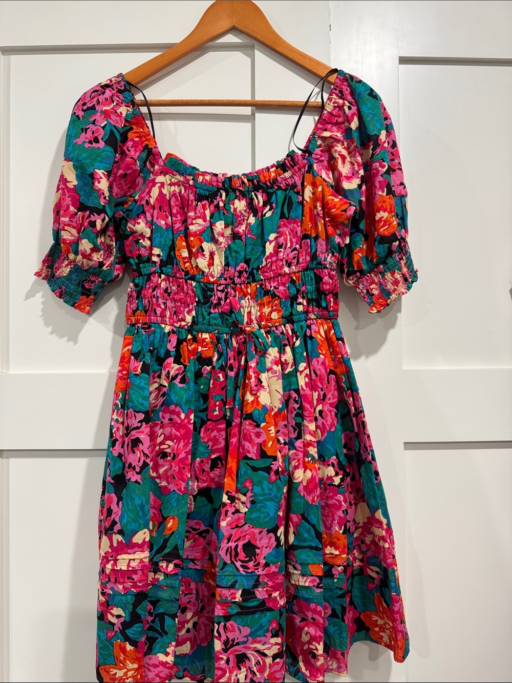 Chelsea & Violet Teal, Pink & Orange Floral Mini Dress